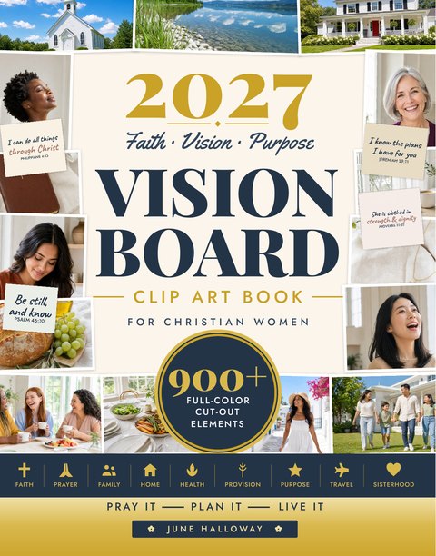 2027 Vision Board Clip Art Book for Christian Women