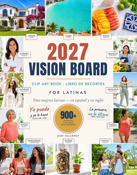 2027 Vision Board Clip Art Book for Latinas